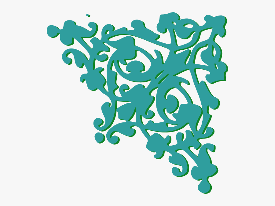 Turquoise Green Corner Clip Art At Clker - Blue Corner Border Png, Transparent Clipart