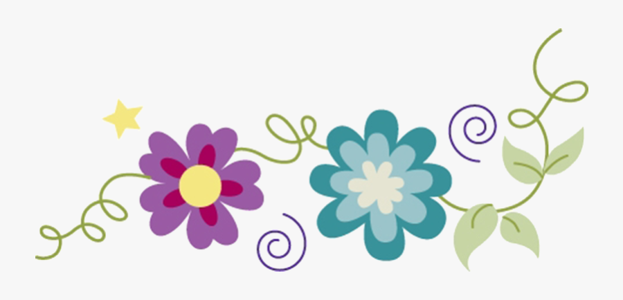 Flower Borders And Frames Clipart - Teal Flower Border Line Clipart, Transparent Clipart
