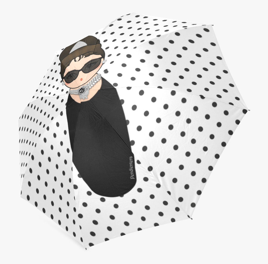 Kokeshi Audrey Hepburn Foldable Umbrella - Polka Dot, Transparent Clipart