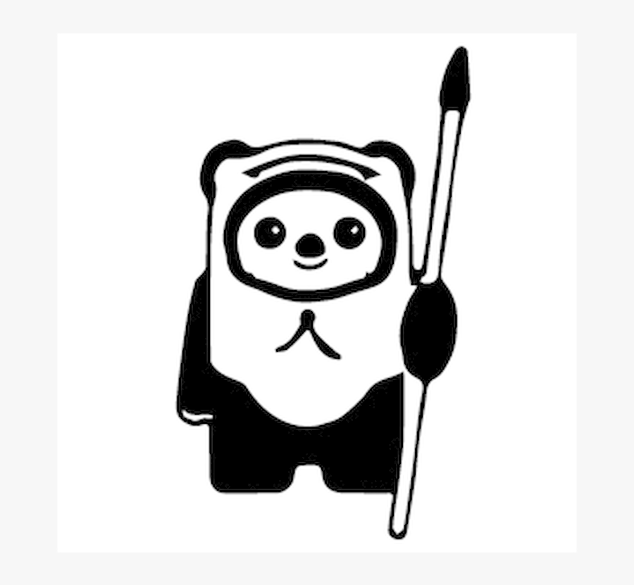 Ewok Vinyl Decal Sticker

size Option Will Determine - Ewok Black And White, Transparent Clipart