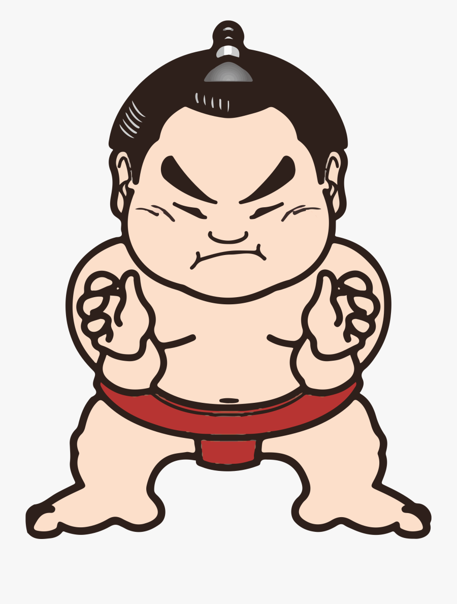 Transparent Japan Clipart - Cartoon Sumo Wrestler Head, Transparent Clipart