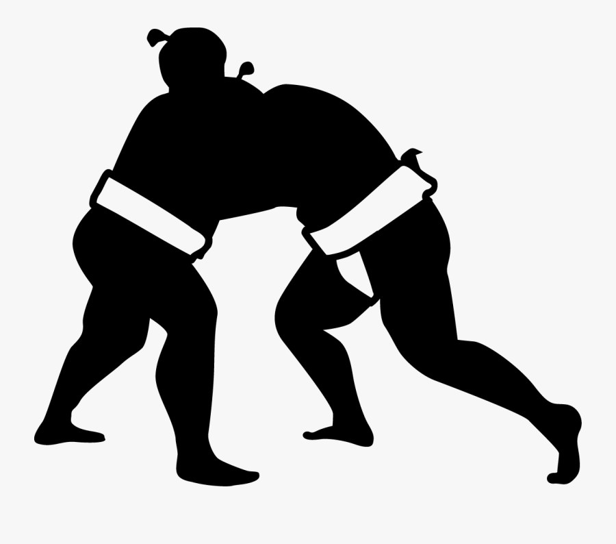 From Nfl To Sumo Wrestling - Black Sumo Silhouette, Transparent Clipart