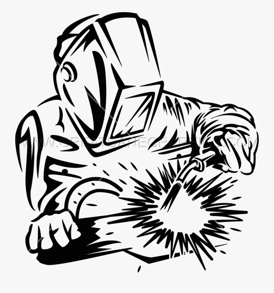 Welder Drawing Free Collection - Black And White Welder, Transparent Clipart