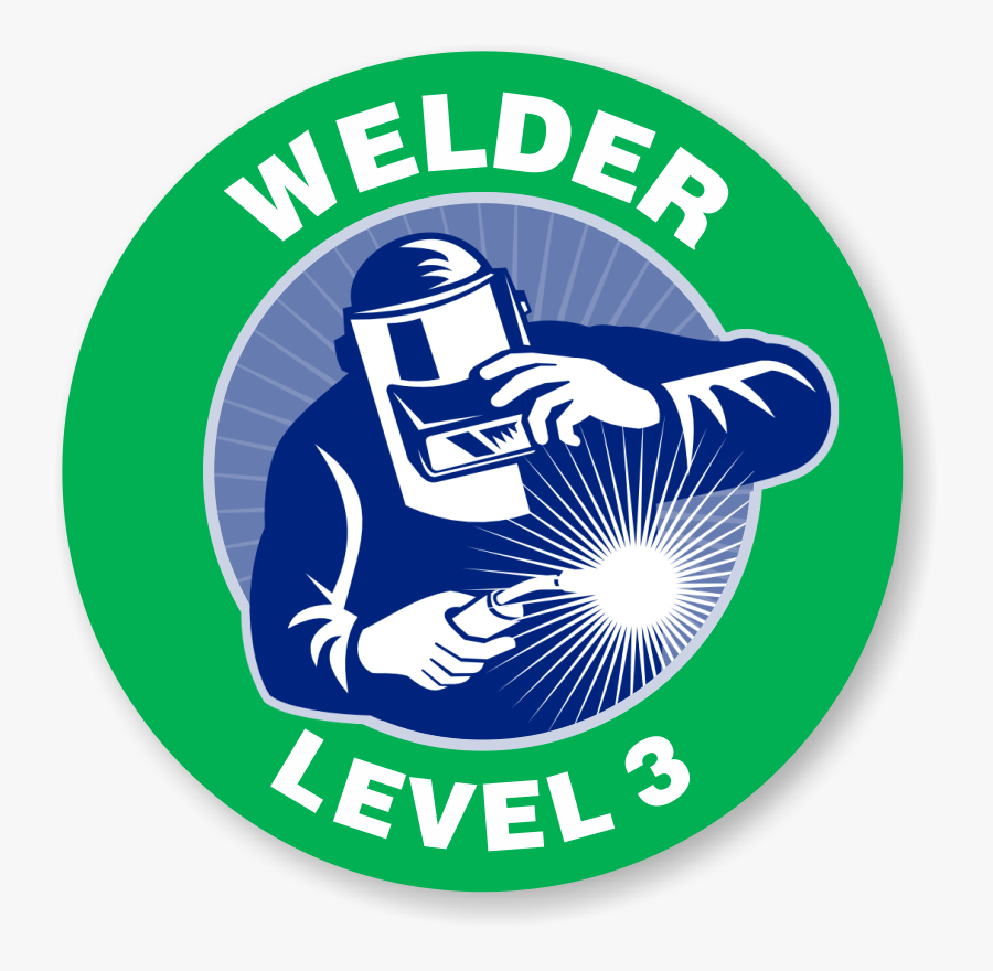 Welder Level 3 Hard Hat Decals - Shielded Metal Arc Welding Logo, Transparent Clipart