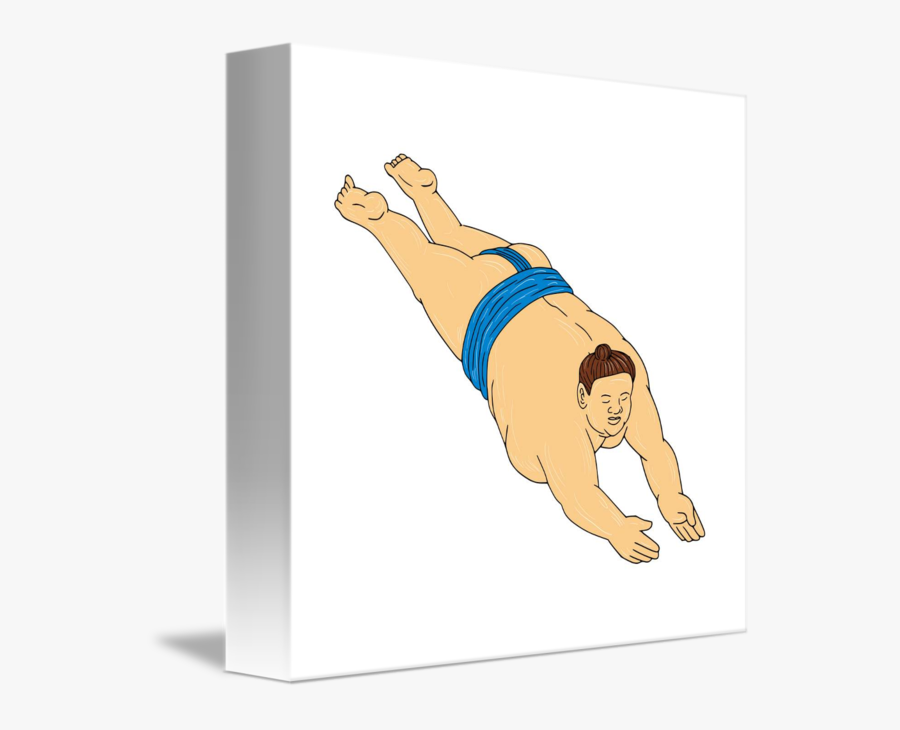 Wrestler Drawing Sumo Japanese - Cartoon, Transparent Clipart