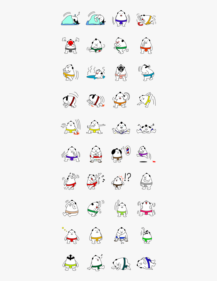 Kawaii Sumo Wrestler - Sticker, Transparent Clipart