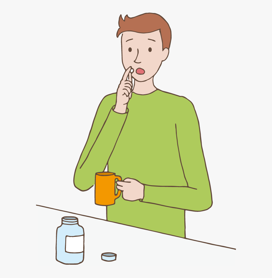 A Man Takes Medicine - Minum Obat Clipart, Transparent Clipart