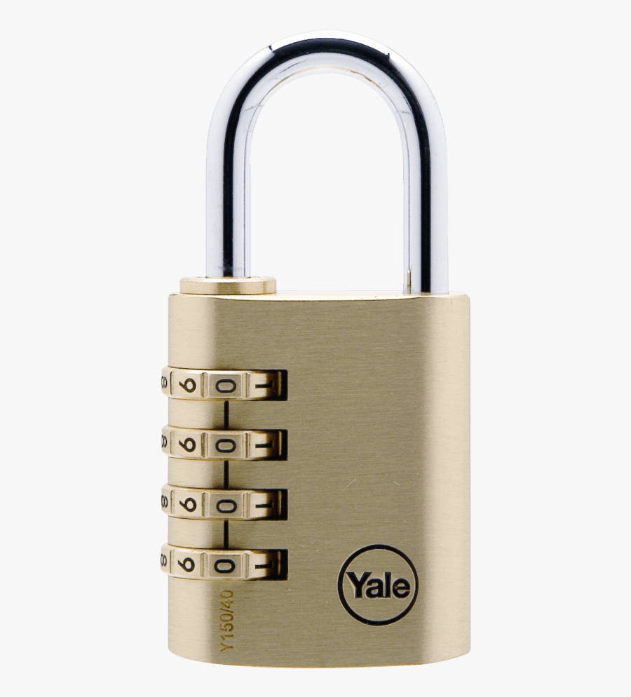 Yale 150 Brass Open Shackle Combination Padlock - Yale Y150 40, Transparent Clipart