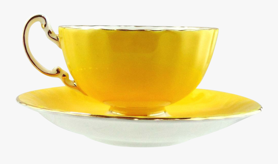 Aynsley Canary Yellow Porcelain Tea Cup And Saucer - Cup, Transparent Clipart