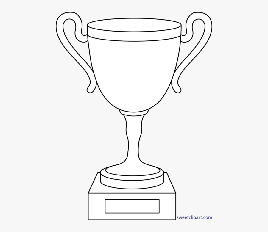 Lineart Trophy Cup - Outline Trophy Clipart Black And White, Transparent Clipart