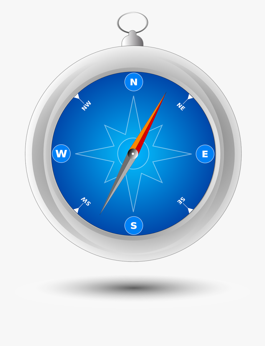 Blue,clock,measuring Instrument - Direction Compass Transparent, Transparent Clipart