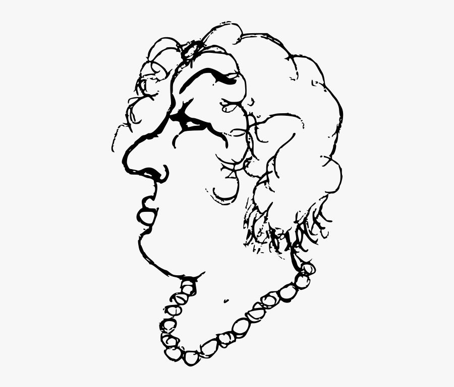 Woman Face - Line Art, Transparent Clipart