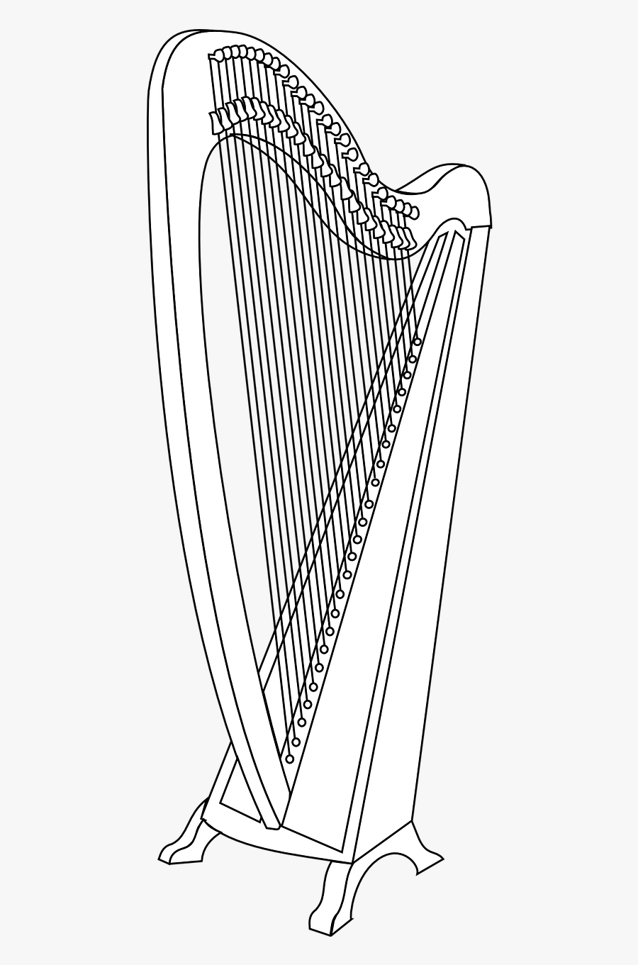 Harp Music Instrument - Gambar Harpa Alat Musik, Transparent Clipart