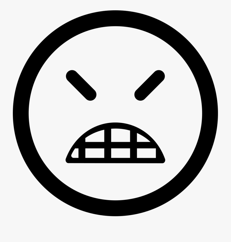 Angry Emoticon Square Face With Closed Eyes - Transparent Download Icon Png, Transparent Clipart