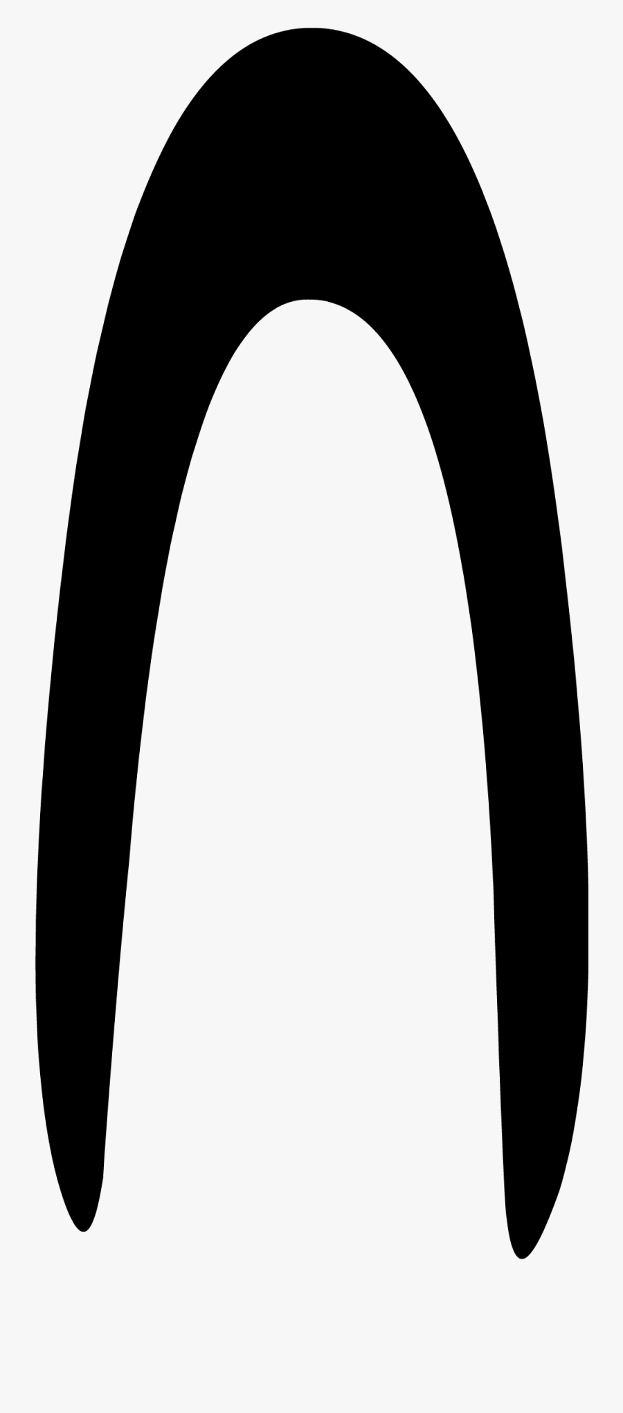 Closed Eye Up - Black Arc Vector, Transparent Clipart