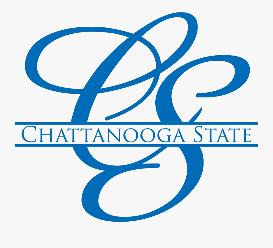 Chattstate Script Logo Blue - Chattanooga State Community College Logo, Transparent Clipart
