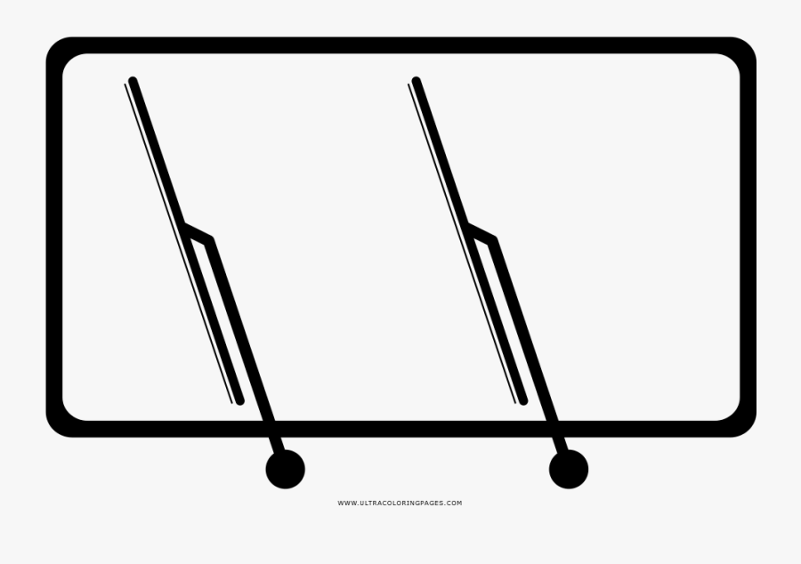Windshield Coloring Page - Parabrisas De Carro Dibujo, Transparent Clipart