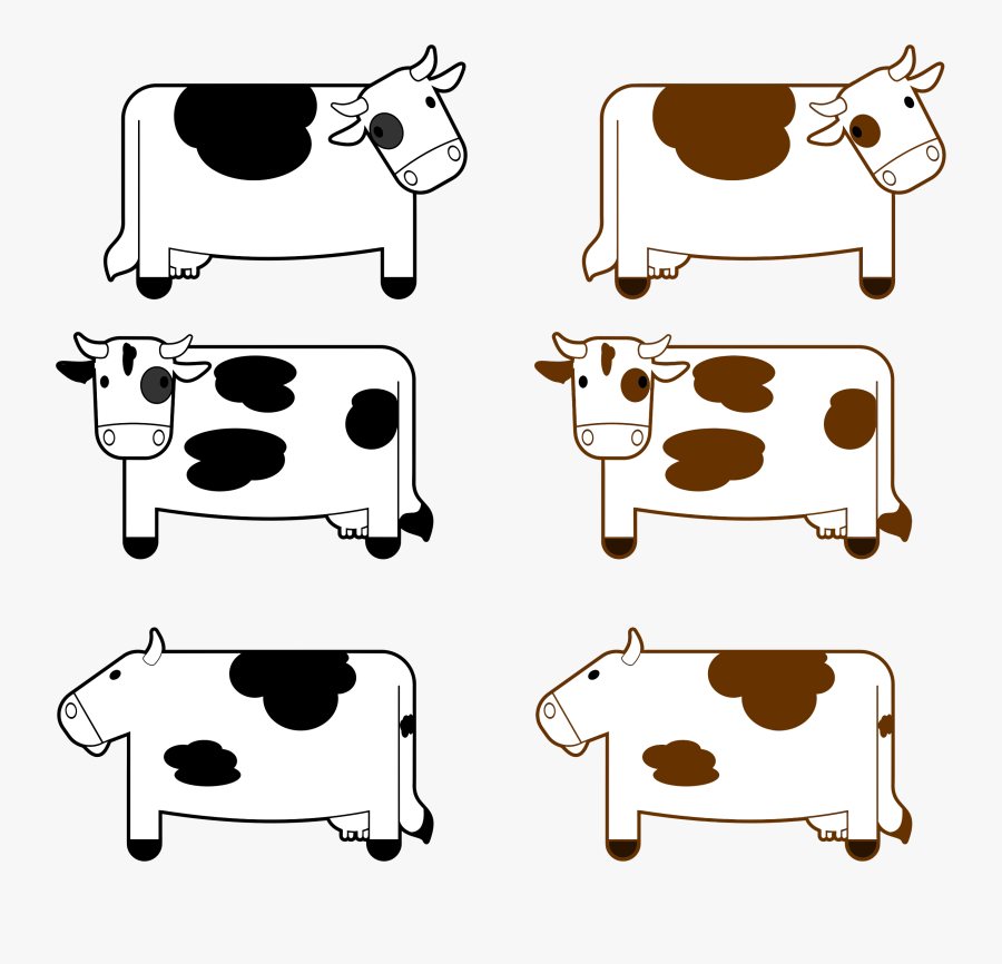Black And Brown Cows Clip Arts - การ์ตูน วัว น่า รัก ๆ, Transparent Clipart