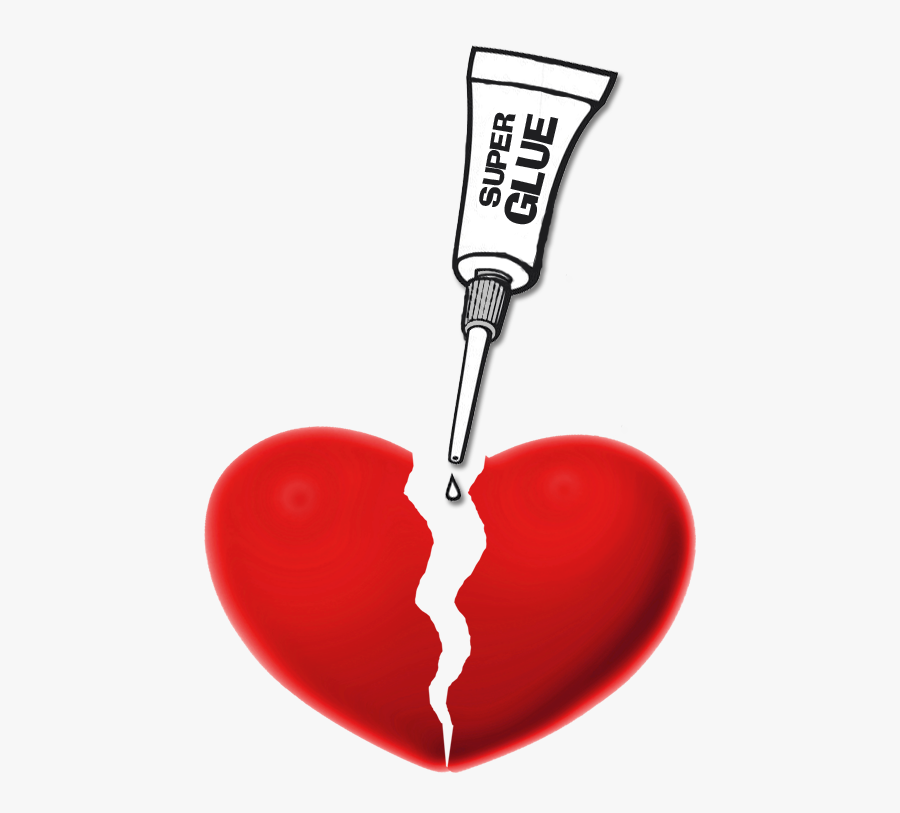 Super-glue And Broken Heart Copy - Glue For Broken Heart, Transparent Clipart