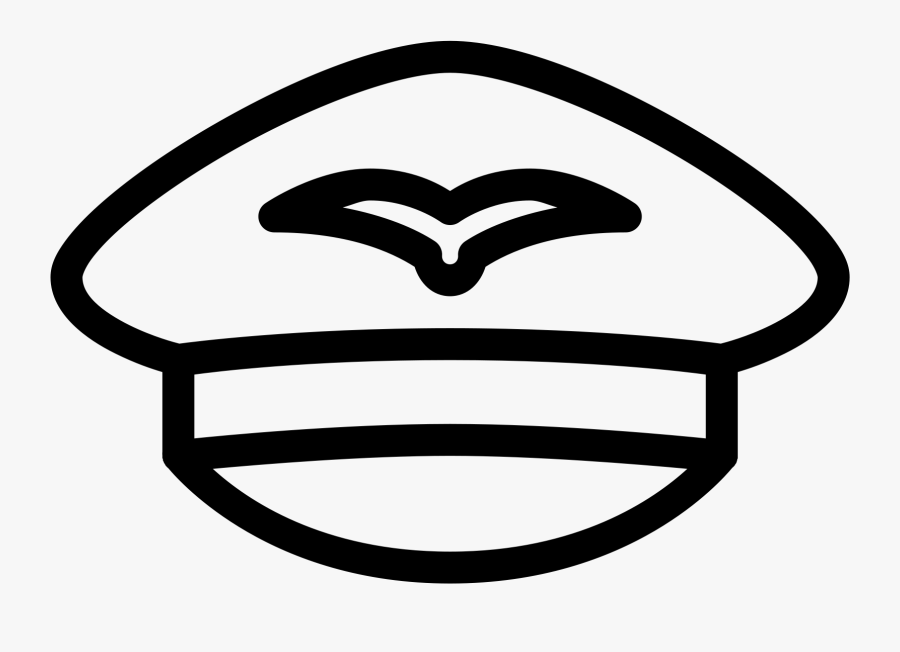 This Icon Shows An Air Pilots Hat Clipart , Png Download - Pilot Hat Clipart Black And White, Transparent Clipart