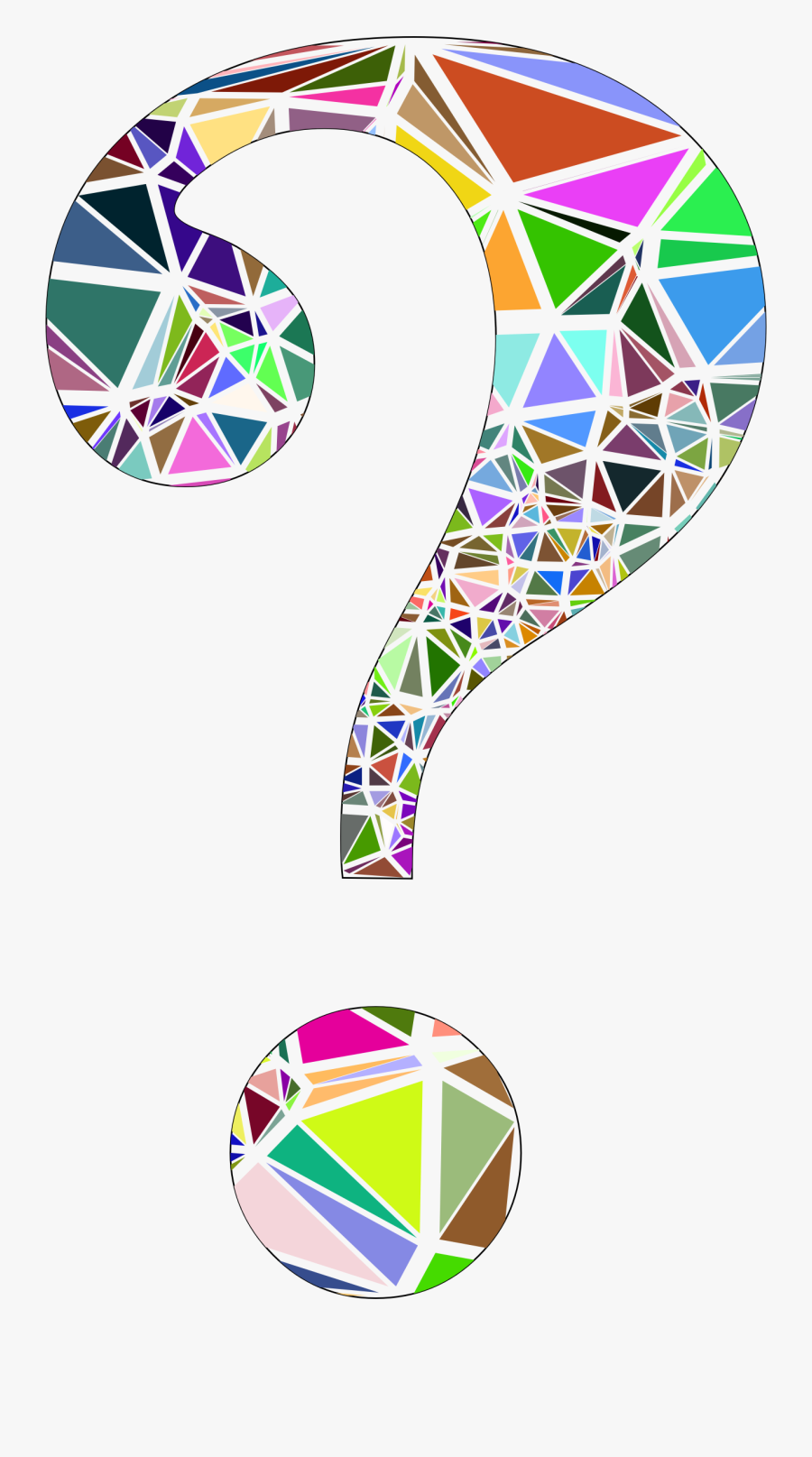 Low Poly Shattered Question Mark With Stroke Clip Arts - Stained Glass Cross Clipart, Transparent Clipart