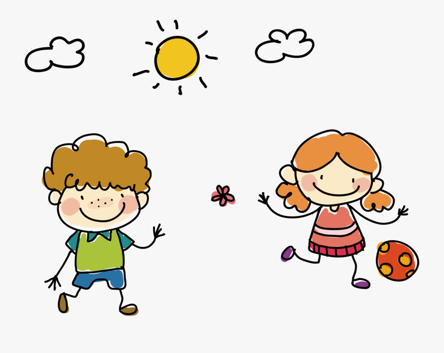 Transparent Child Development Clipart - Play With Friends Drawing, Transparent Clipart