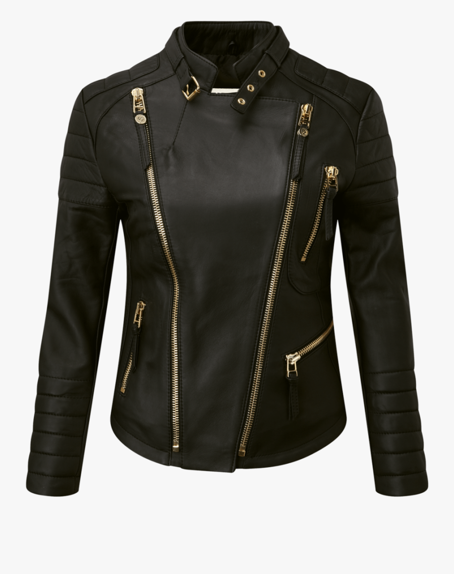 Black Leather Jacket Png Pic - Ladies Leather Jacket Png Hd, Transparent Clipart