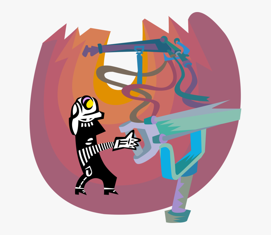 Firefighter With Vector Image - Cartoon, Transparent Clipart