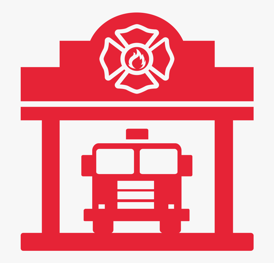 Fireman Station Icon - Symbol Of Fire Station, Transparent Clipart