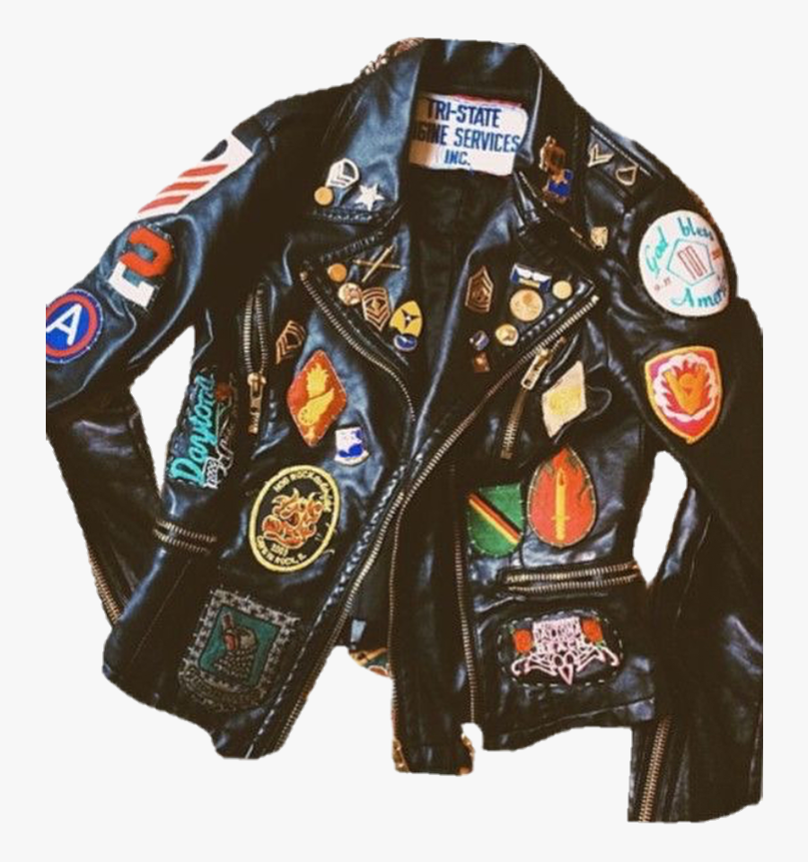 #biker #bikerjacket #leatherjacket #punk #punkrock - Leather Jacket Png Punk, Transparent Clipart