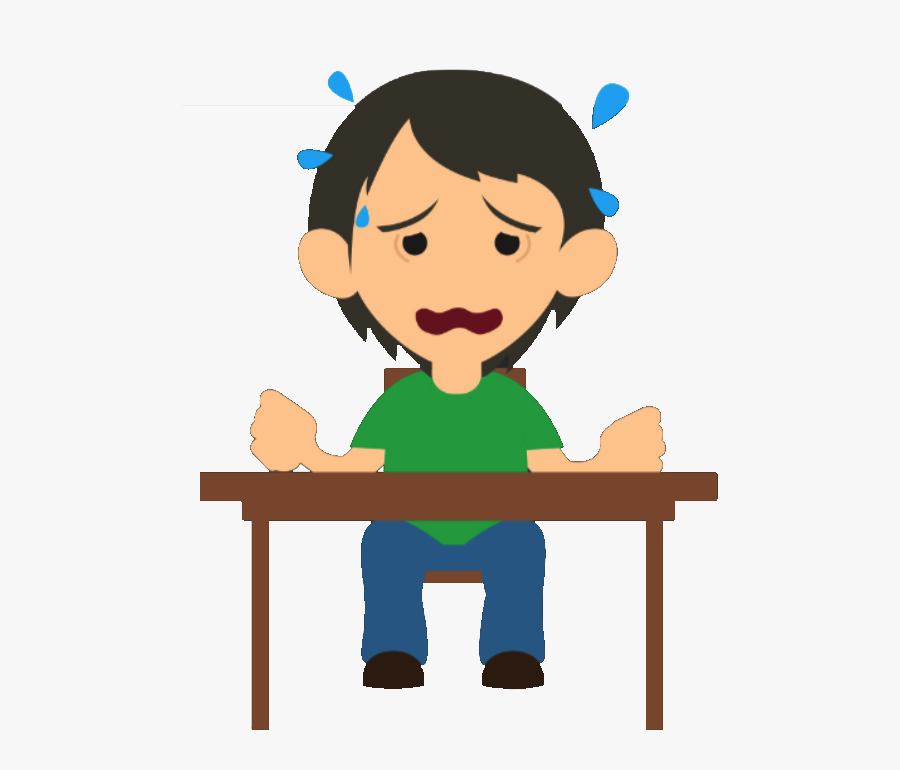 Kid Stressing Over Homework Clipart Png - People Sitting On Desk Clip Art, Transparent Clipart