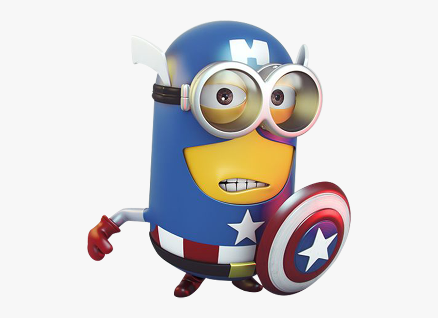T-shirt Minions Dave The Minion - Minions Capitan America Png, Transparent Clipart
