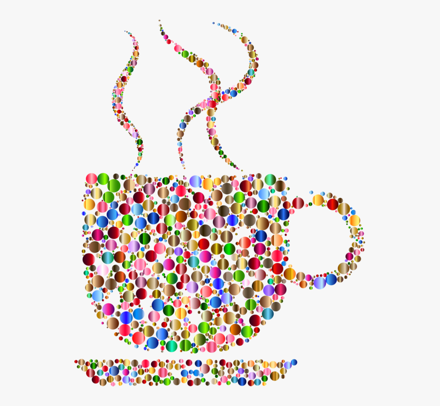 Art,jewellery,body Jewelry - Colorful Coffee Cup With Coffee, Transparent Clipart