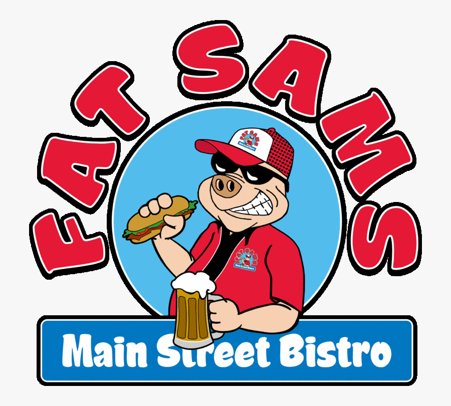 Grab Some Food Or Cold Beverages At Fat Sam"s - Fat Sams, Transparent Clipart