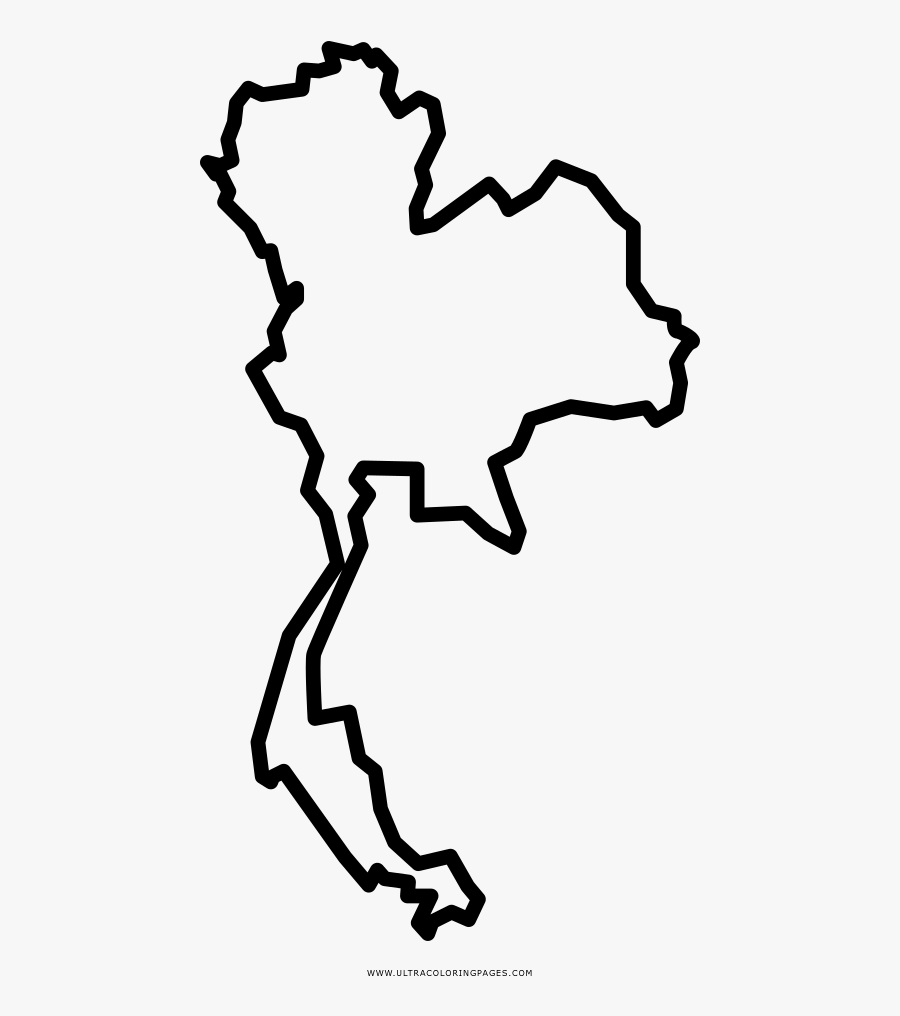 Thailand Coloring Page - Thailand Map Sketch, Transparent Clipart