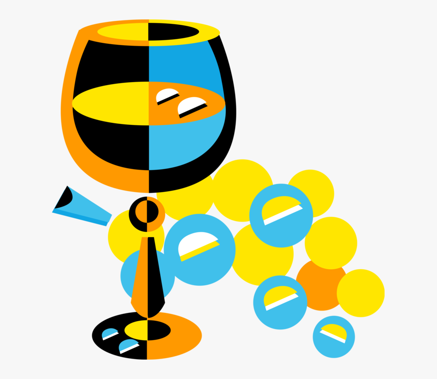 Vector Illustration Of Wine Glass Serves Alcohol Beverage, Transparent Clipart