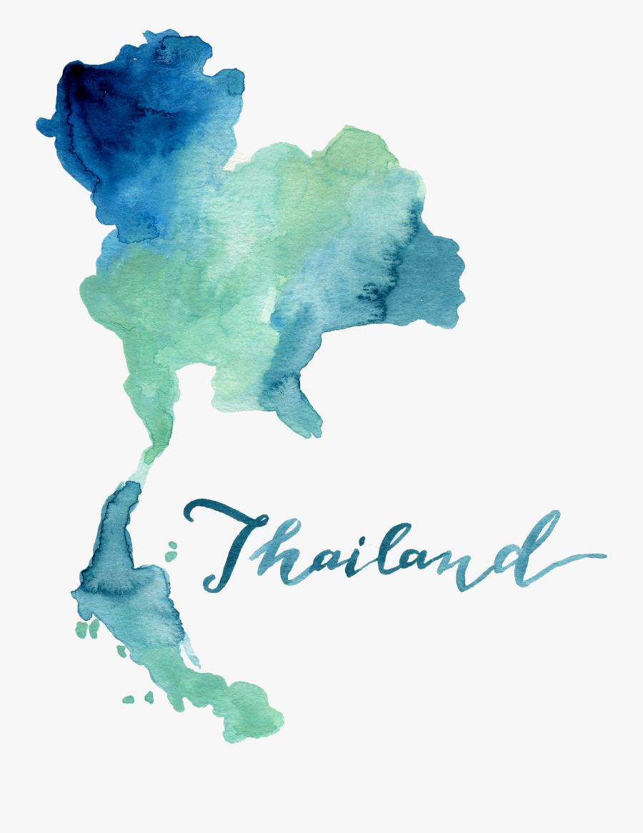 Thailand Watercolor By Aimee Weaver Designs To The - Thailand Map Png, Transparent Clipart
