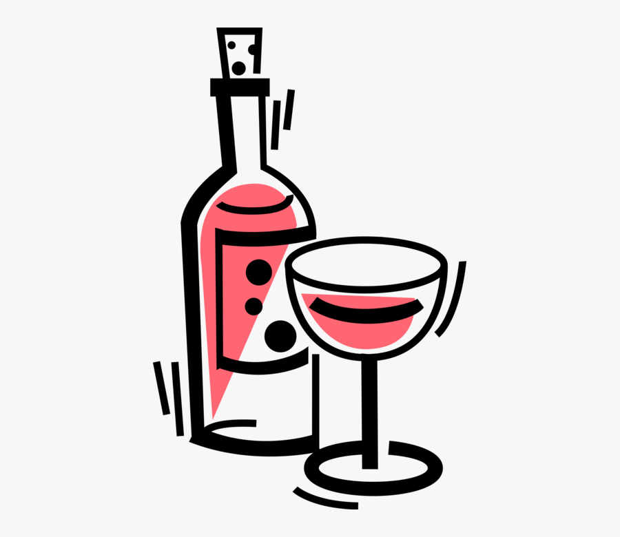 Vector Illustration Of Alcohol Beverage Wine Bottle, Transparent Clipart