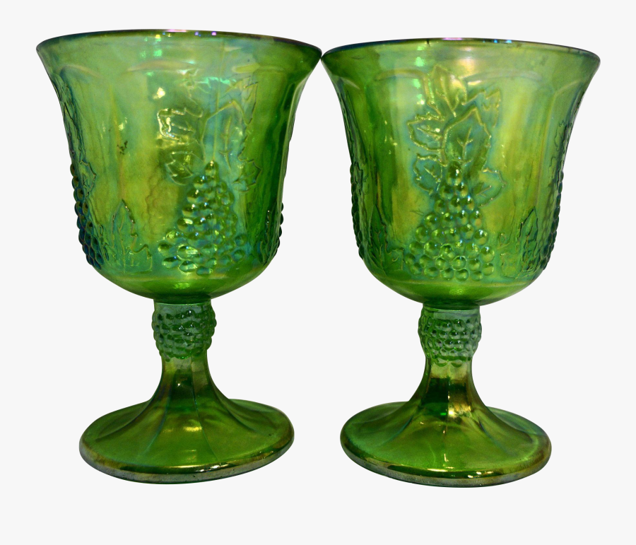 Clip Art Green Vintage Glassware - Wine Glass, Transparent Clipart
