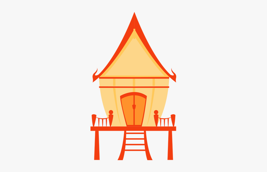 Thai Traditional House - Thai House Cartoon Png, Transparent Clipart