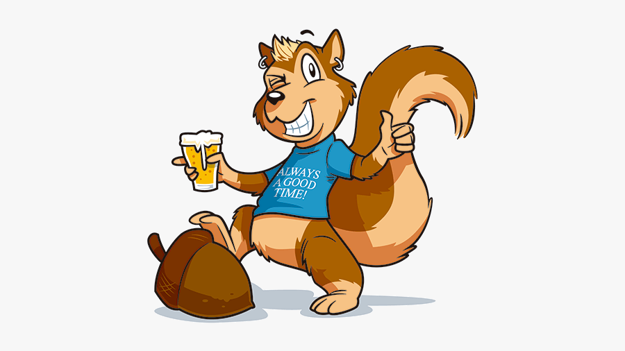 Nutty The Winking Spikey - Cartoon Squirrel With Beer, Transparent Clipart