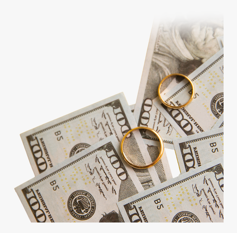Hundred Dollar Bills And Wedding Rings - Cash, Transparent Clipart