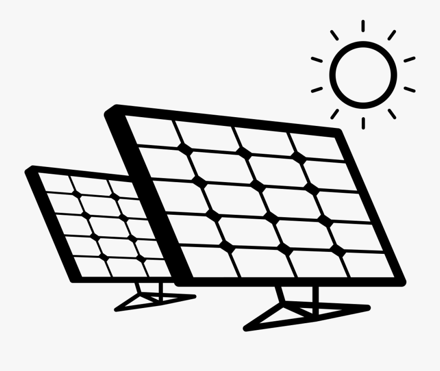 Solar Panels Couple In Sunlight - Solar Panel Coloring Pages, Transparent Clipart