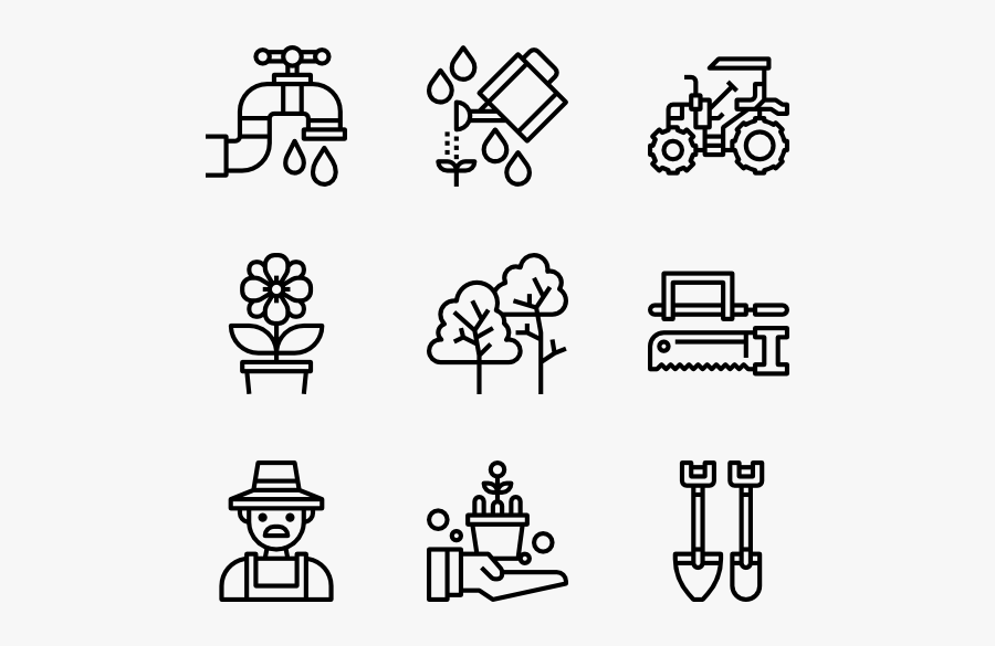 Garden Tools - Western Icons, Transparent Clipart