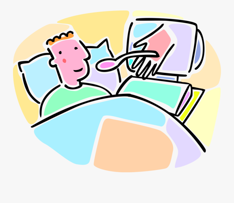 Vector Illustration Of Hospital Patient In Bed Receives - Pessoas Tomando Remédio Png, Transparent Clipart