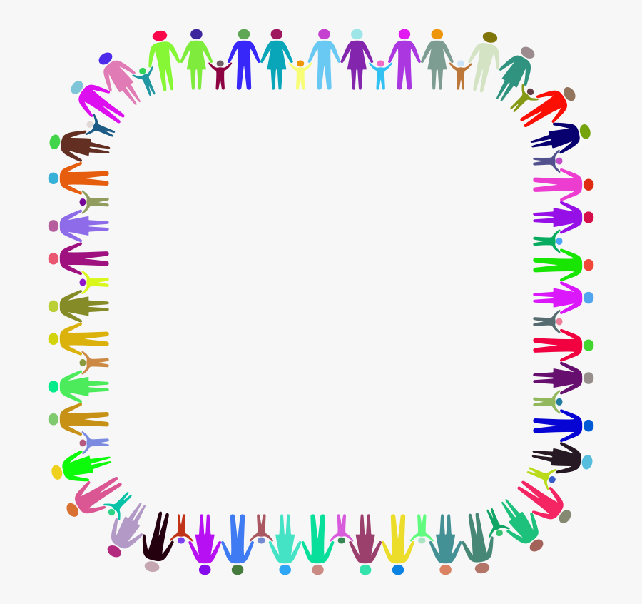 Family Holding Hands Border, Transparent Clipart