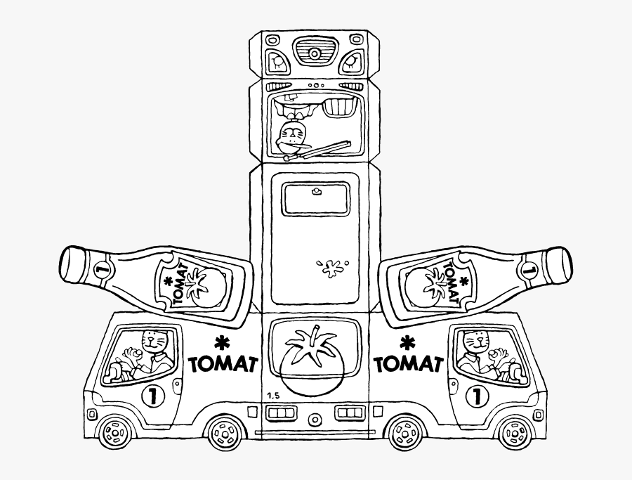 Make Your Own Delivery Van With Ketchup Bottle Colouring - Illustration, Transparent Clipart