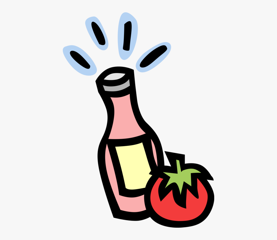 Vector Illustration Of Ketchup Bottle Condiment Of, Transparent Clipart