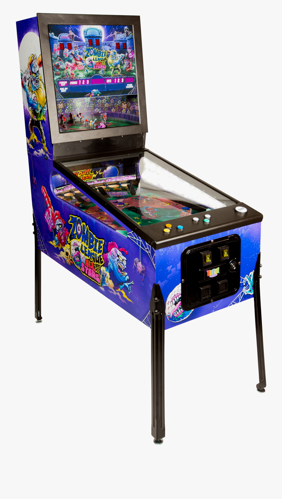 Valley Dynamo Zombie League All Stars Pinball Machine - Baseball Pinball, Transparent Clipart