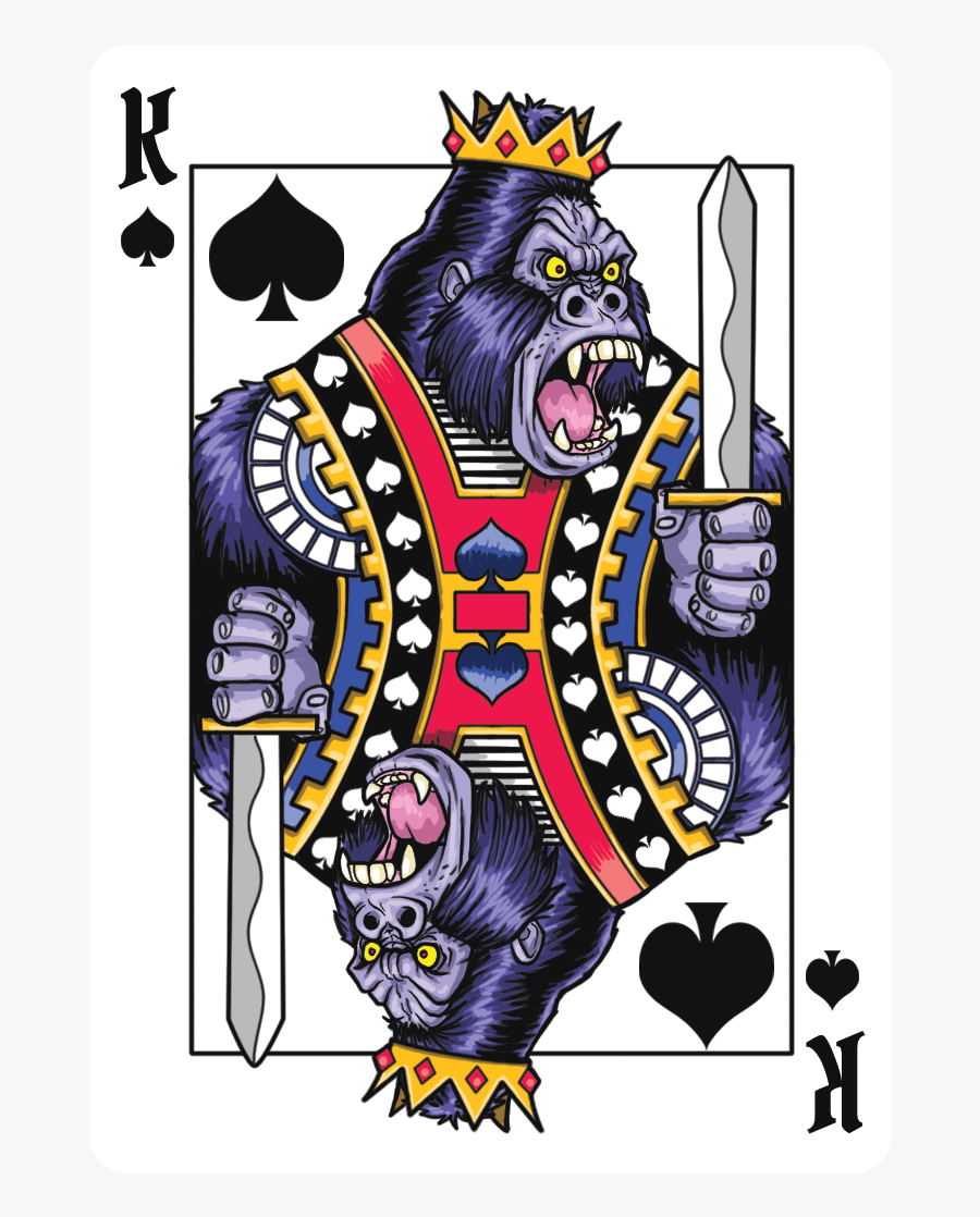 Gorilla Playing Cards, Transparent Clipart